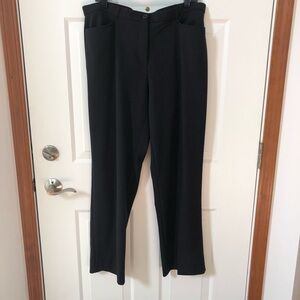 George Think Slim Black Dress Pants w/Front & Back Mock Pockets